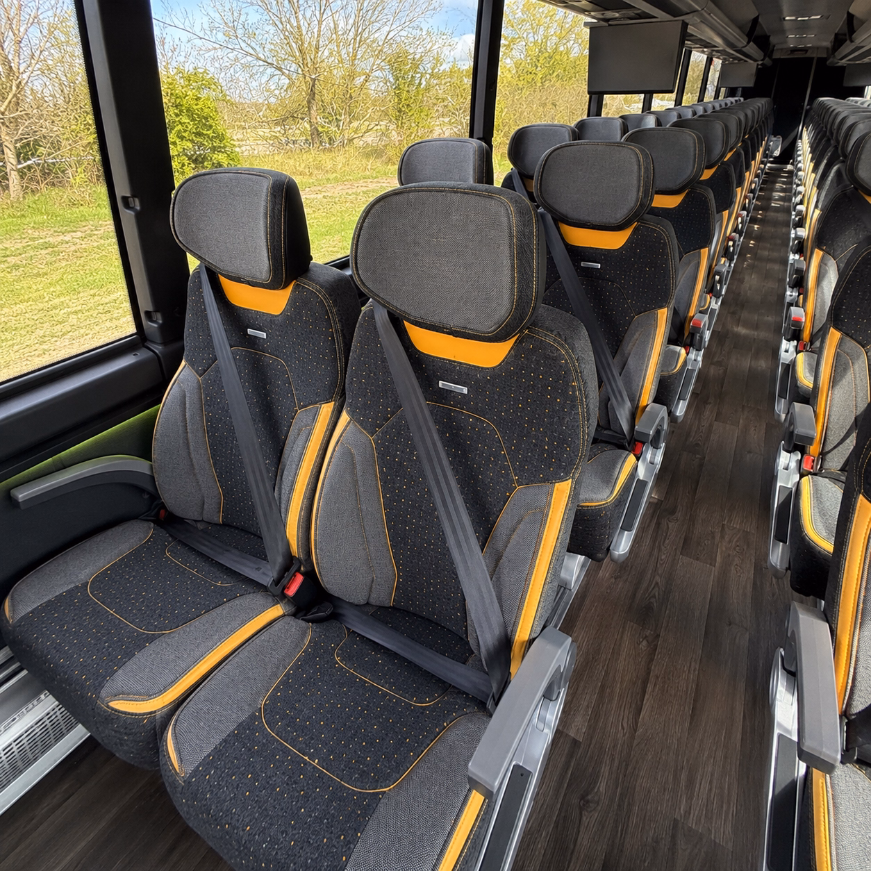 austin charter bus interior